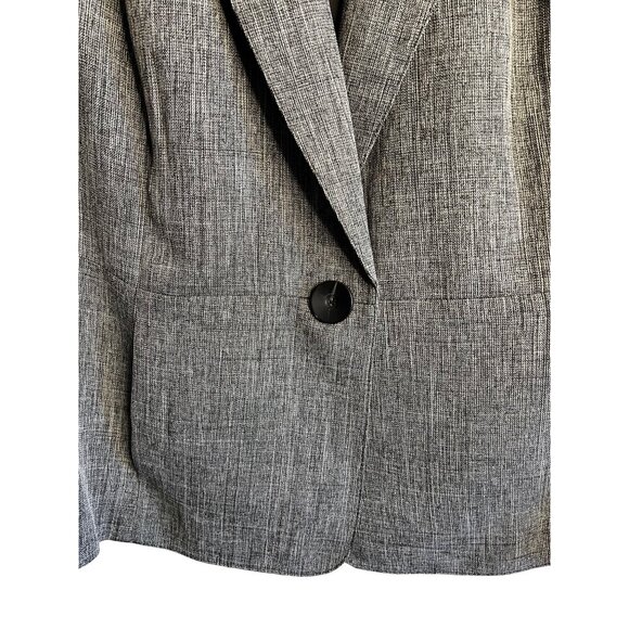 Jones studio separate gray 18 W blazer long sleeve 1 button pocket collar - Picture 4 of 13